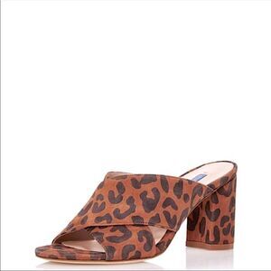 Stuart Weiztman Galene Leather Block Heel Slide NWT